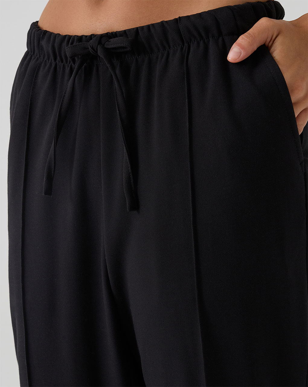Pantalone gamba larga nero premaman