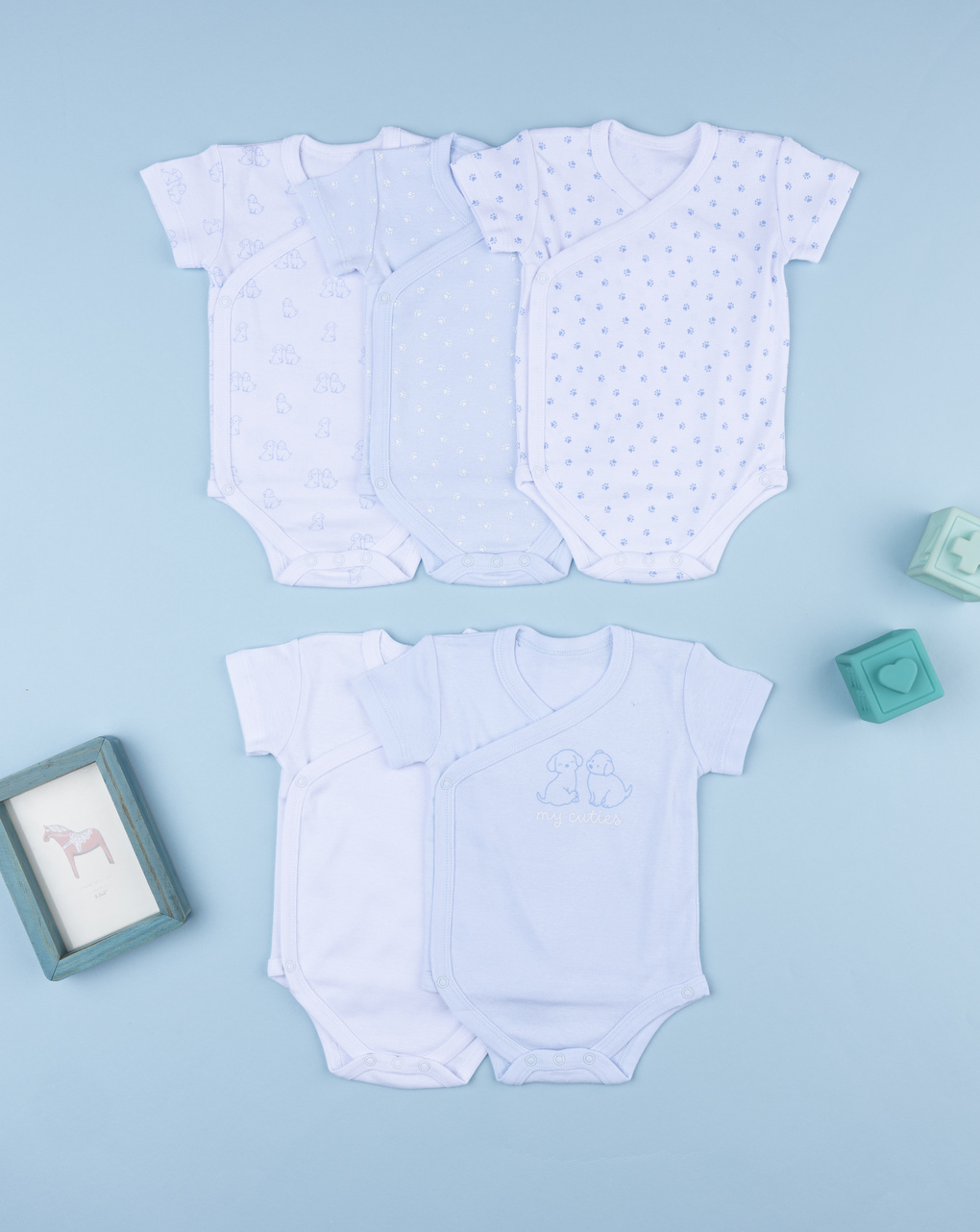 Pack 5 body neonato cagnolini