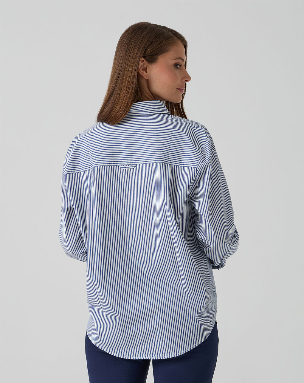 Camicia premaman righe bianche blu