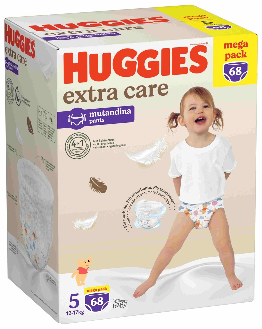 Pannolini extra care mutandina mega pack tg. 5 (12-17 kg) - 68 pannolini - huggies