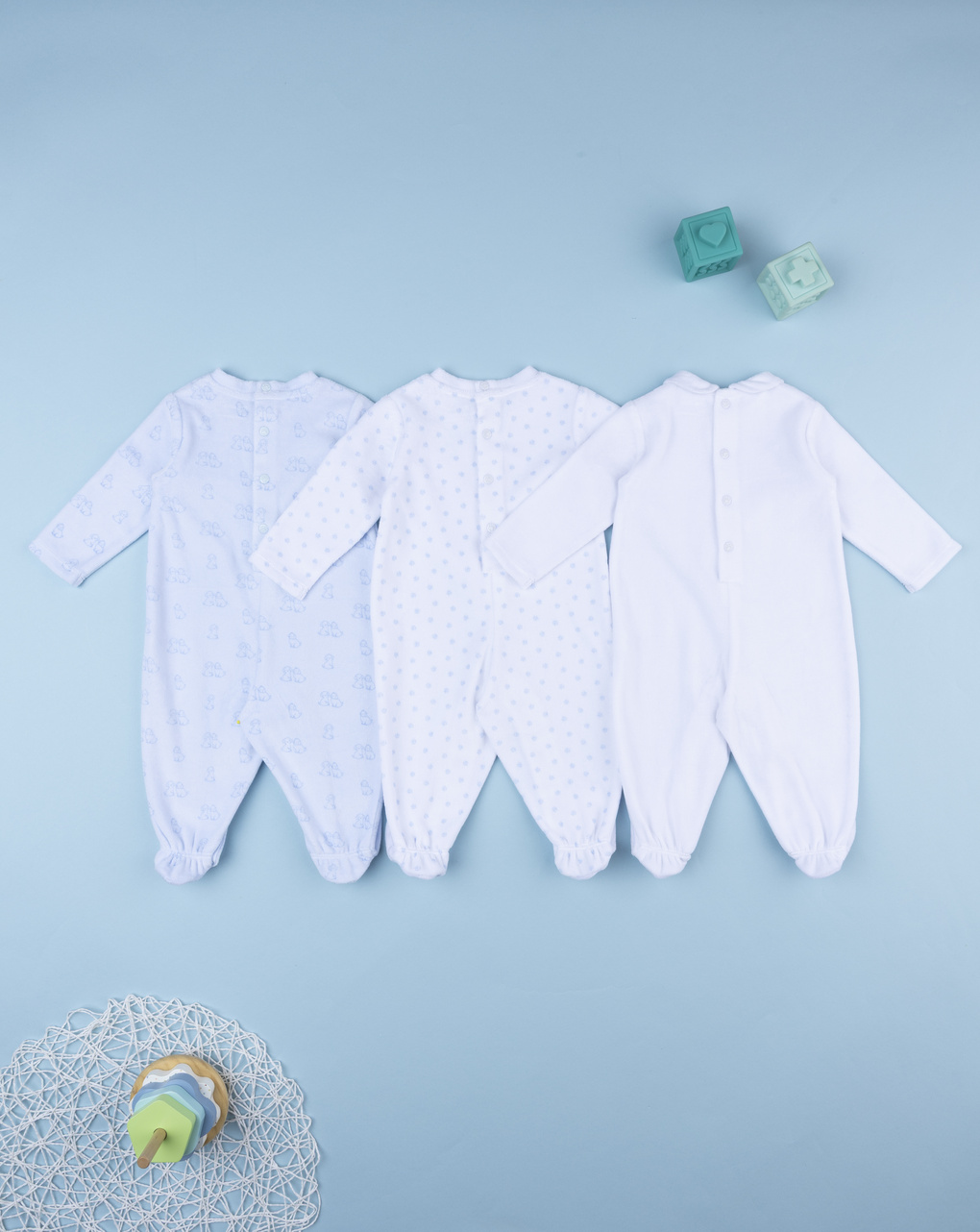 Pack 3 tutine in ciniglia neonato - corredino