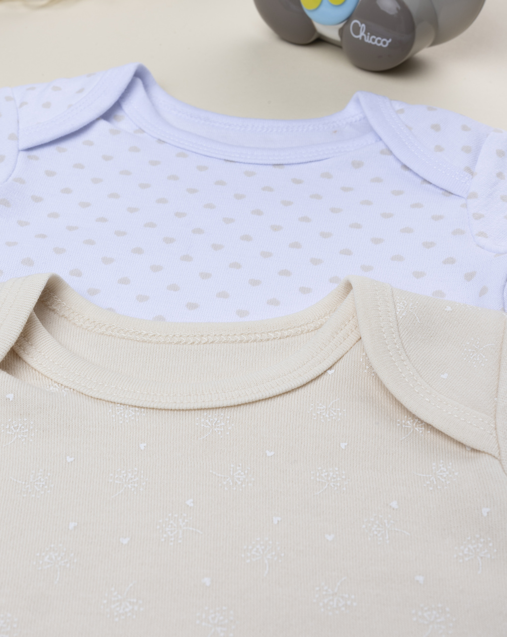 Pack due body bimaglia neonata bianco/beige