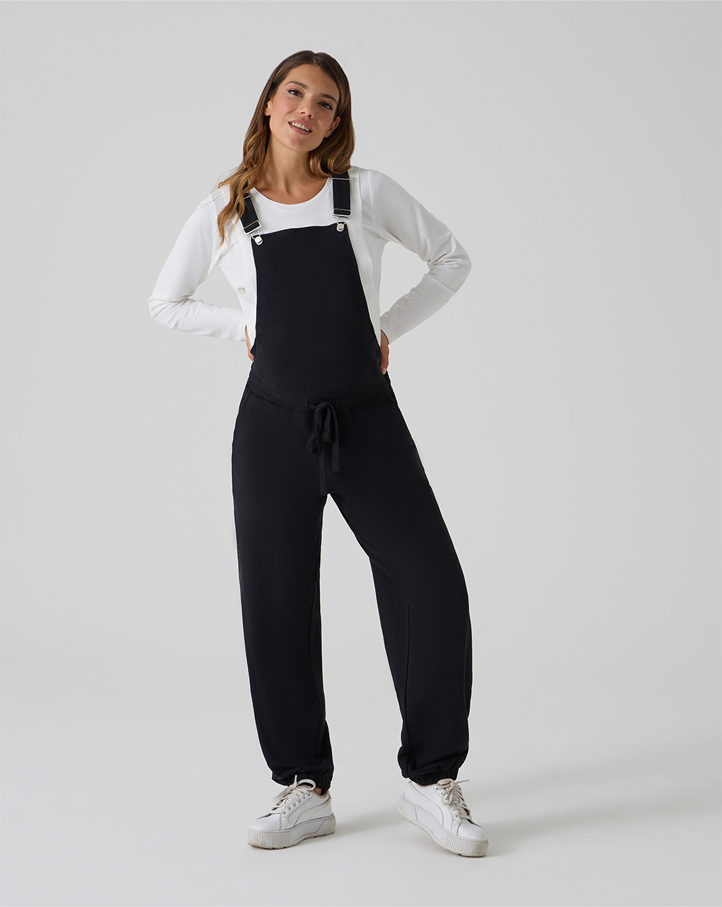 Salopette premaman allattamento nera