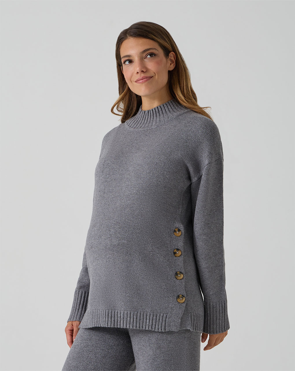 Maglione allattamento tricot grigio scuro