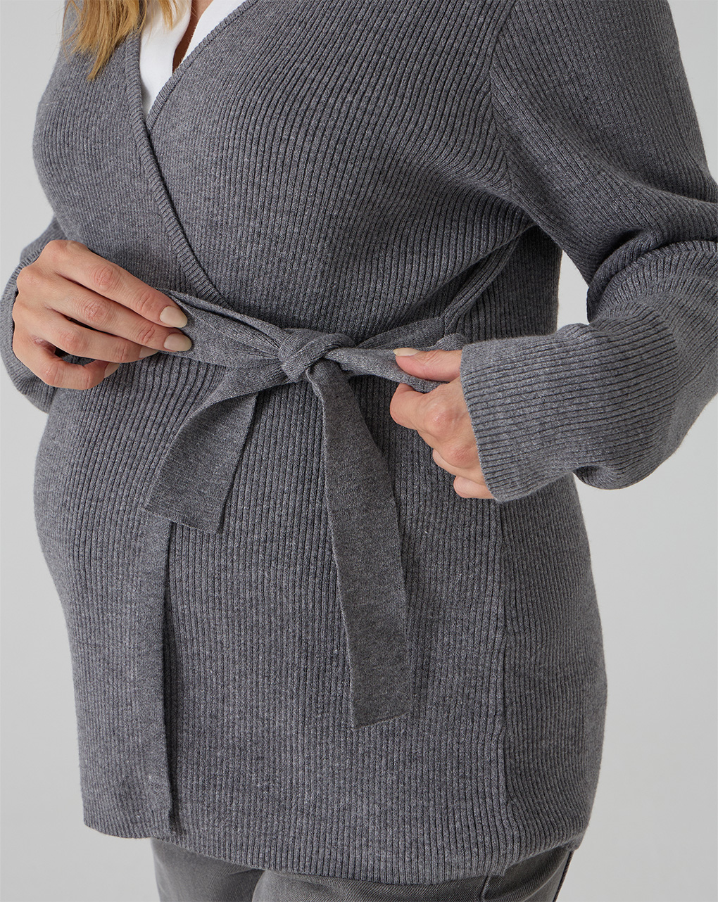 Cardigan portafoglio grigio premaman