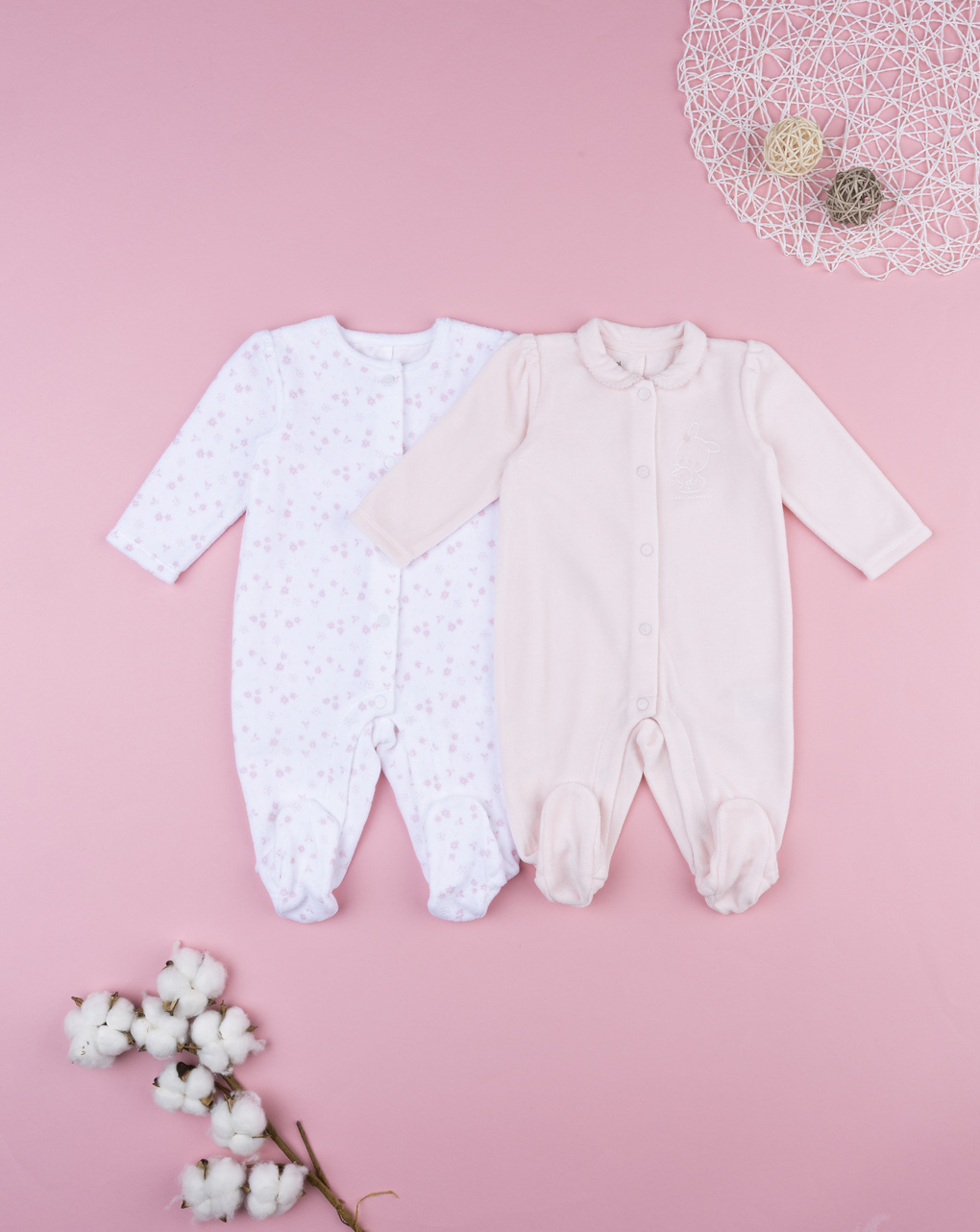 Pack 2 tutine ciniglia bimba rosa/bianco