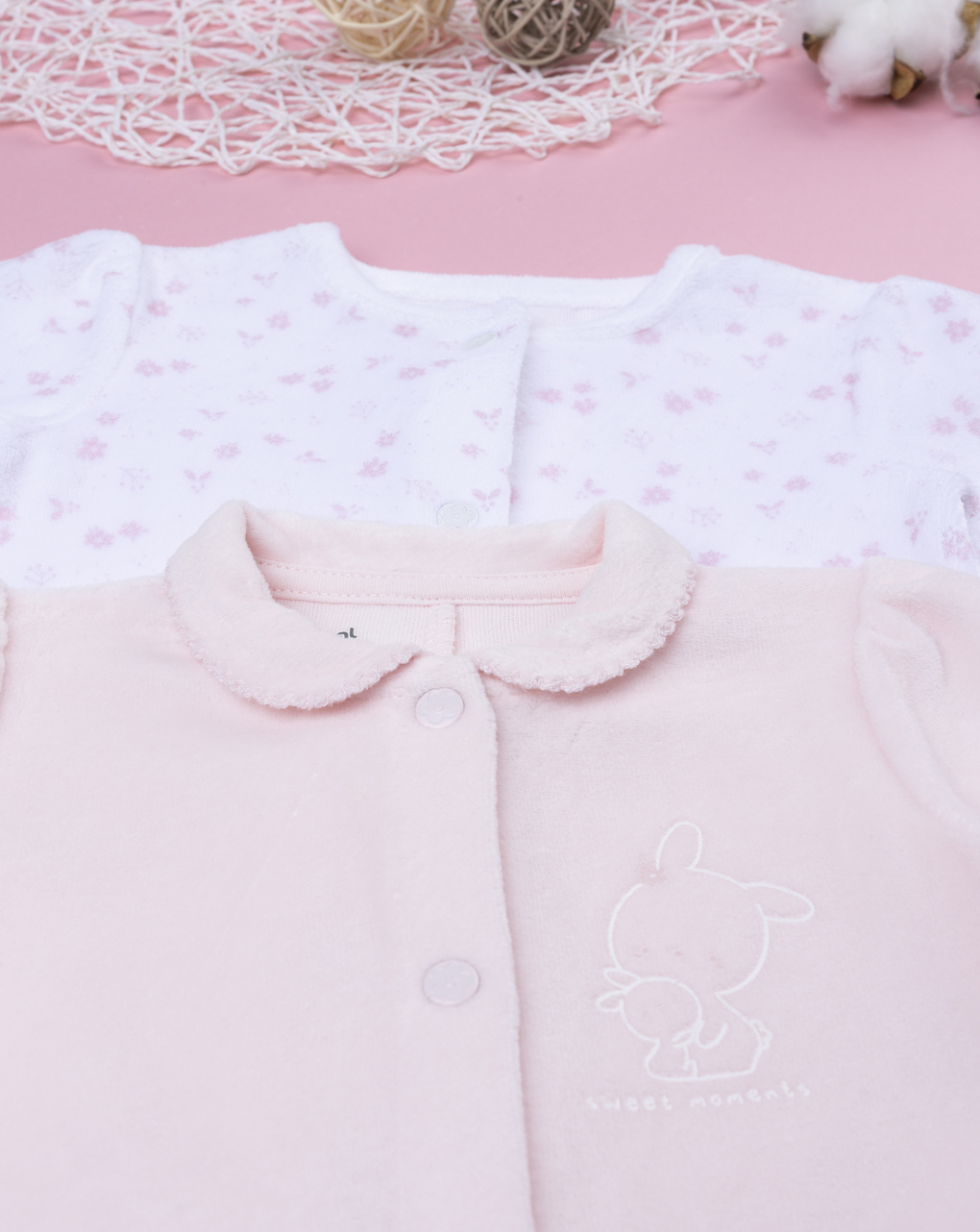 Pack 2 tutine ciniglia bimba rosa/bianco