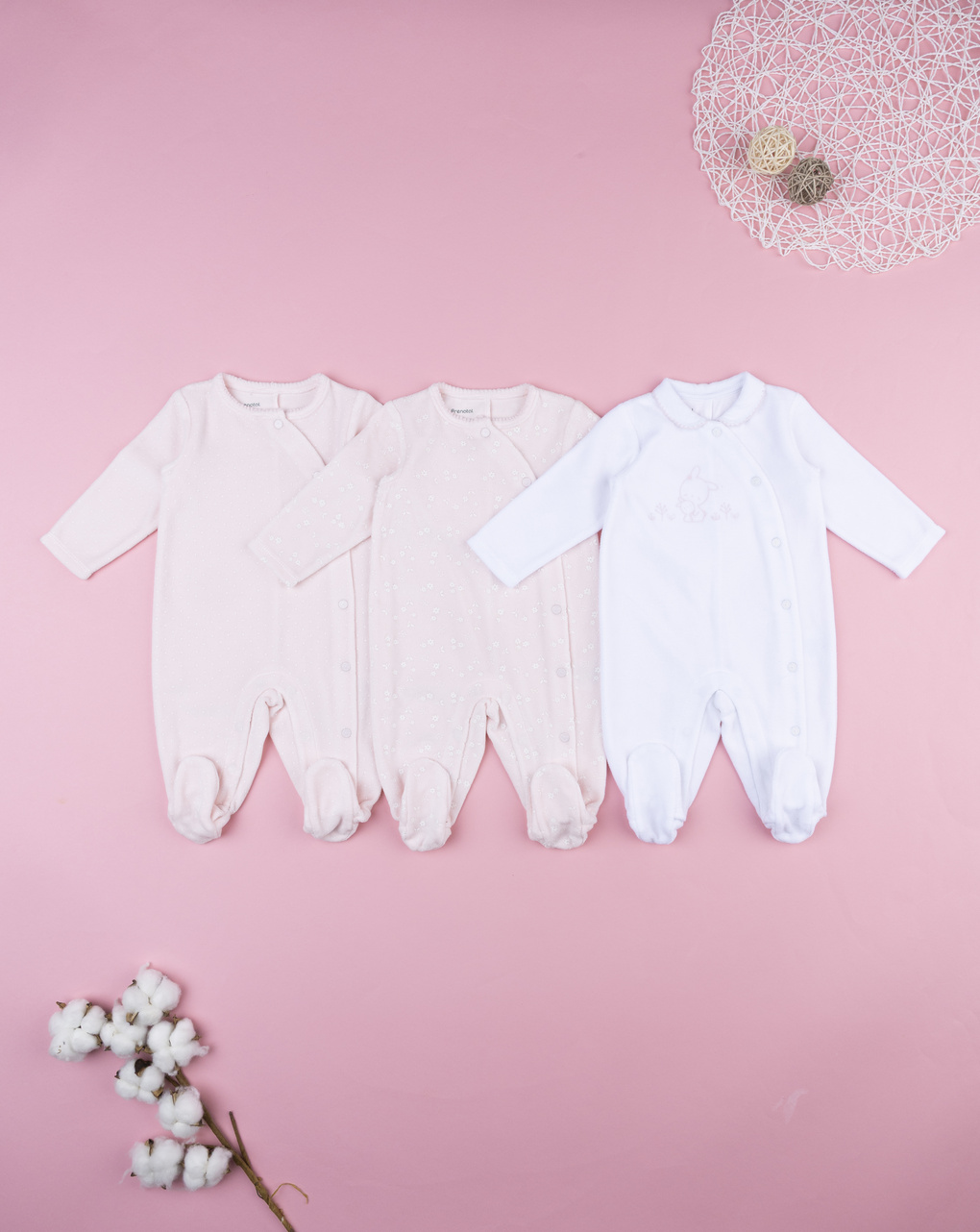 Pack 3 tutine in ciniglia neonata - corredino