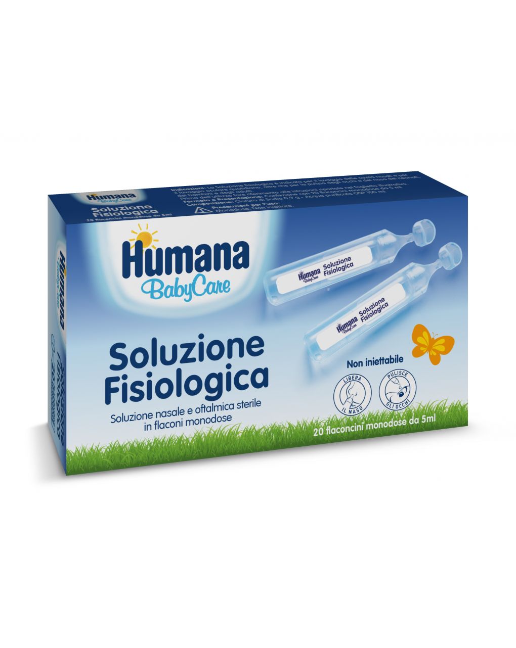 Babycare soluzione fisiologica monodose (20 flaconcini da 5ml) - humana