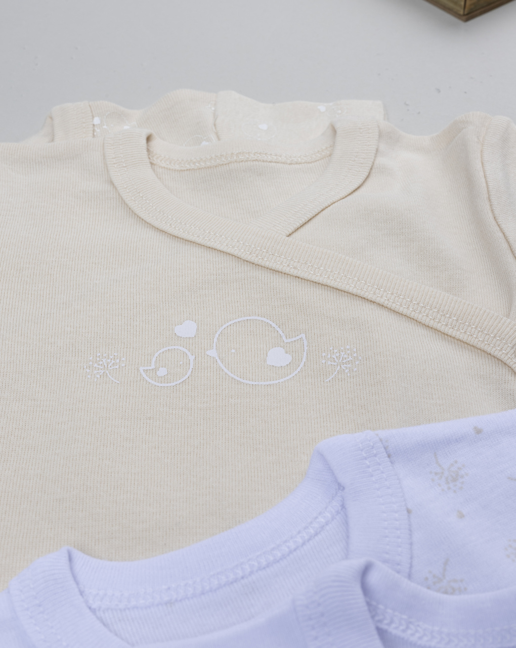 Pack 5 body neonata beige/bianco
