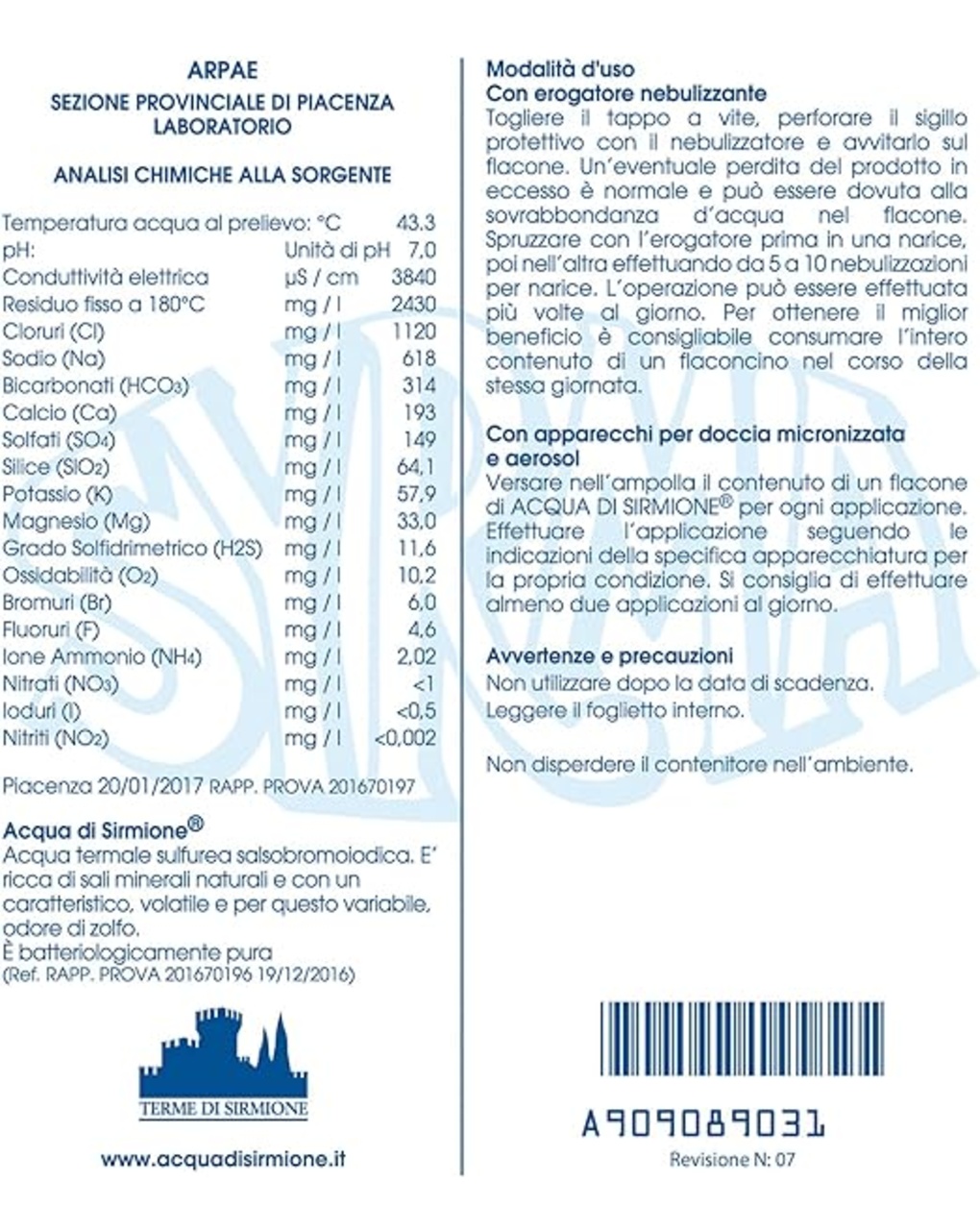 6 flale x 15 ml - acqua di sirmione
