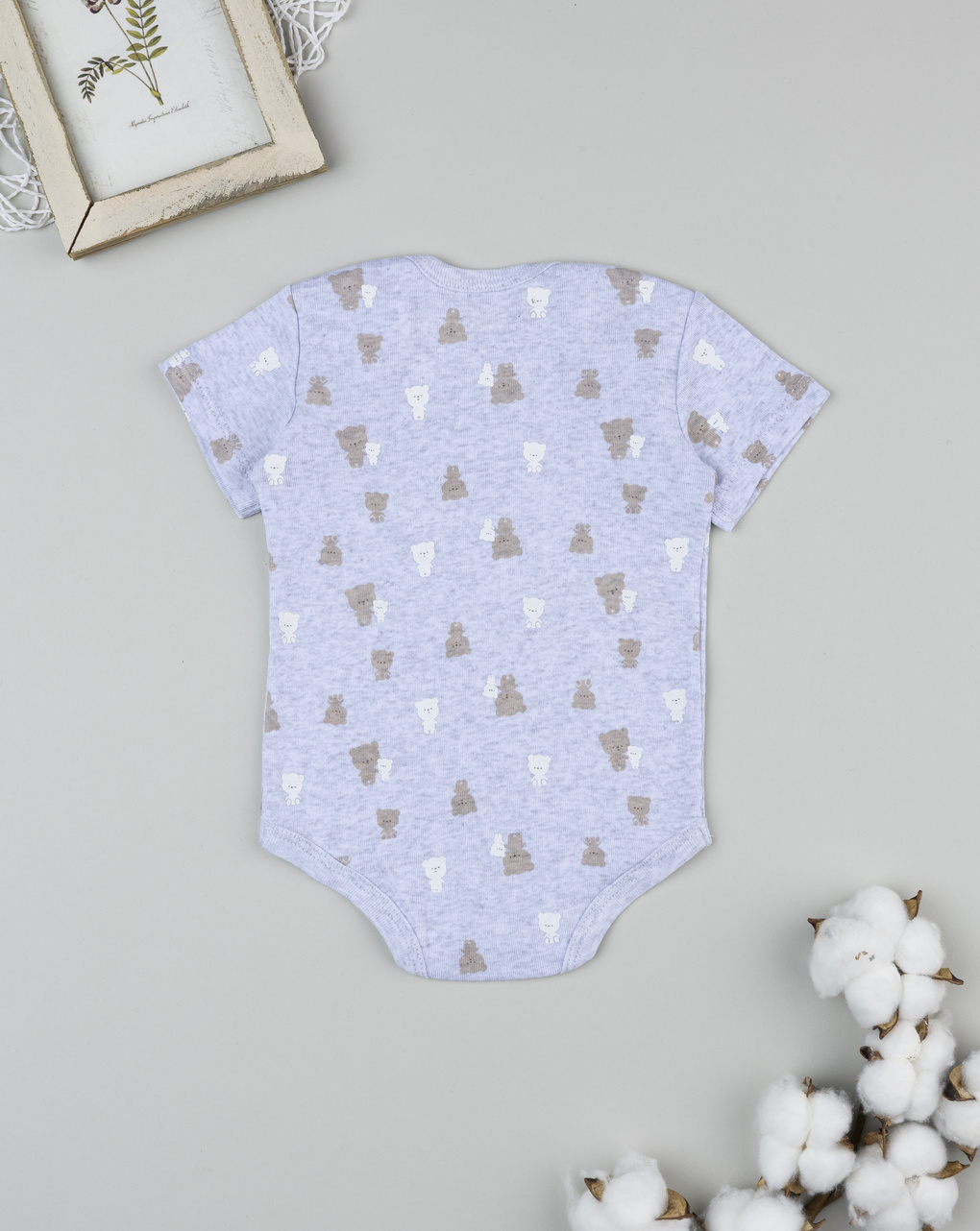 Body bimbo grigio orsetti allover