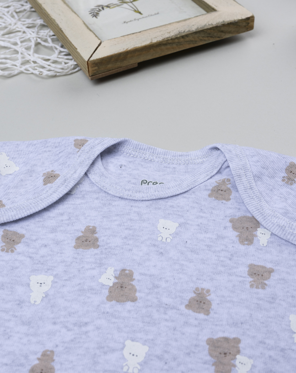 Body bimbo grigio orsetti allover