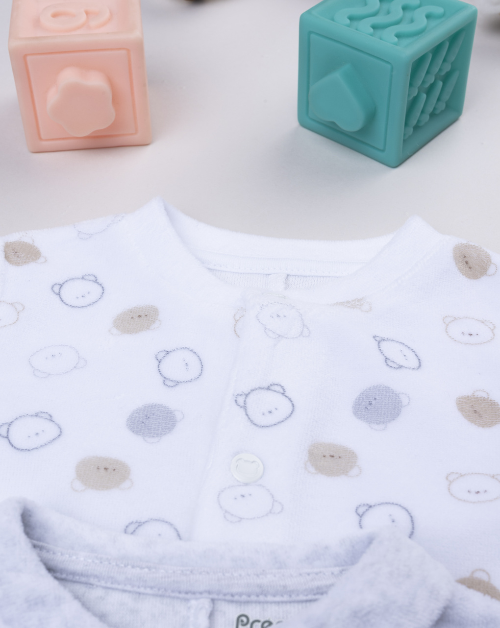 Pack 2 tutine bimbo bianco/grigio orsetti