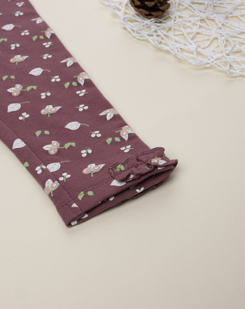 Legging bimba rosa antico stampato