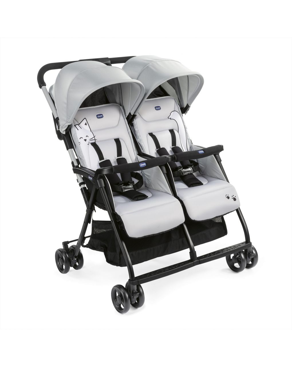 Passeggino gemellare ohlalà twin silver cat - chicco