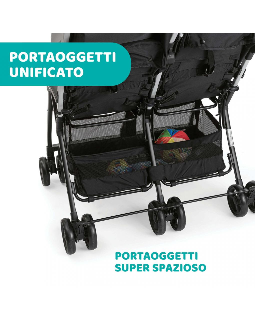 Passeggino gemellare ohlalà twin silver cat - chicco