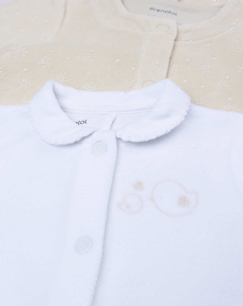 Pack 3 tutine bimba maniche lunghe bianca/beige