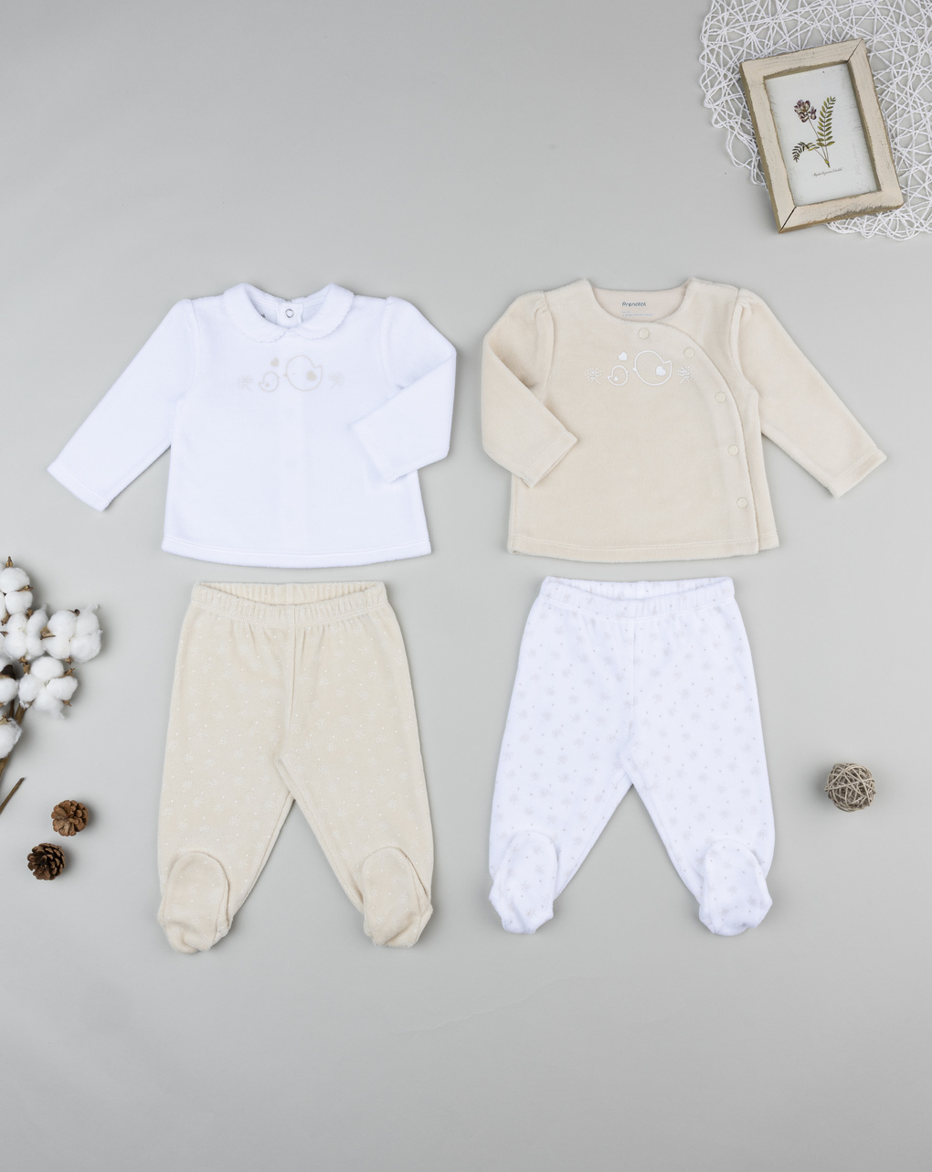 Pack 2 completi bimba bianco/beige