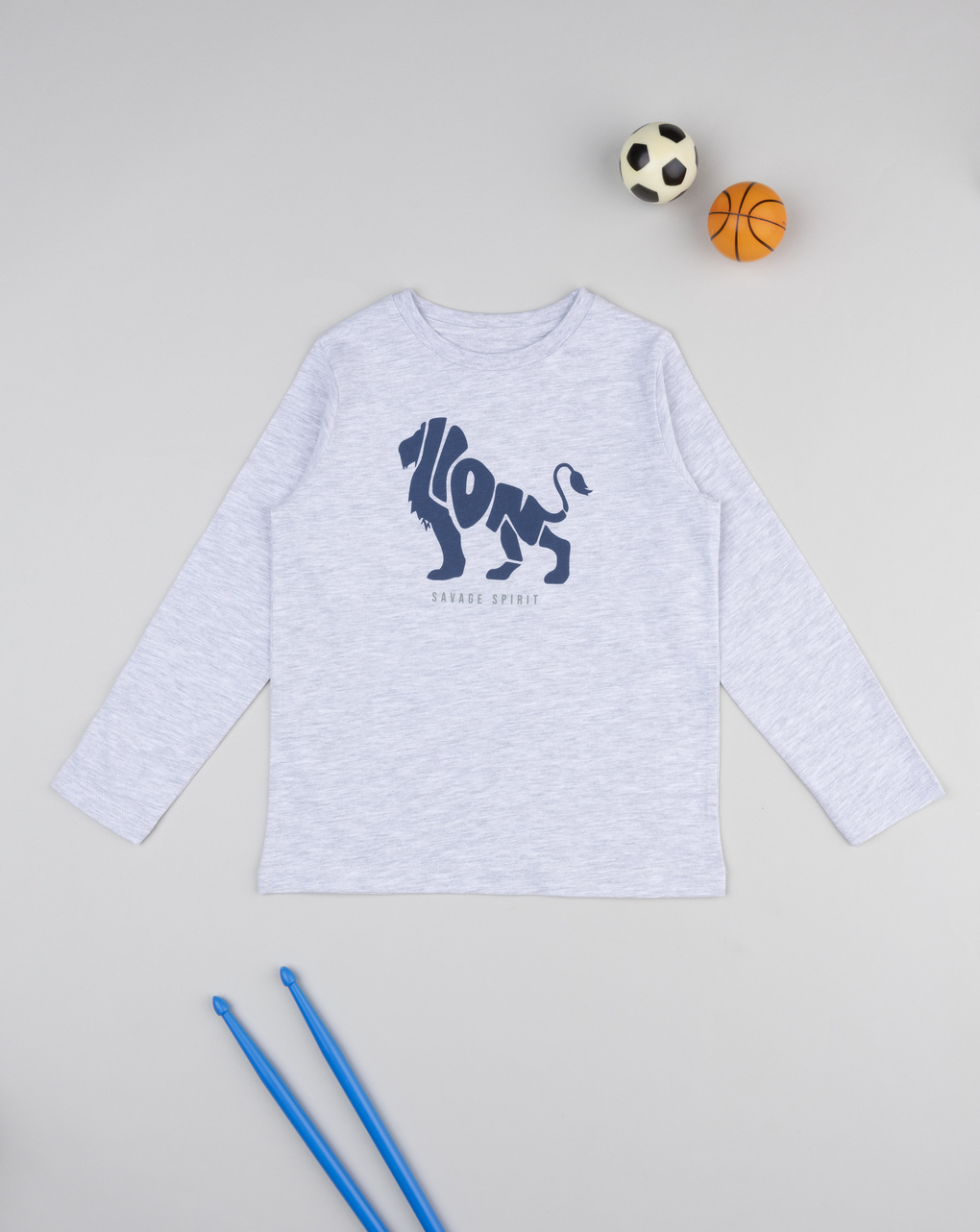 T-shirt grigio chiaro bambino con stampa