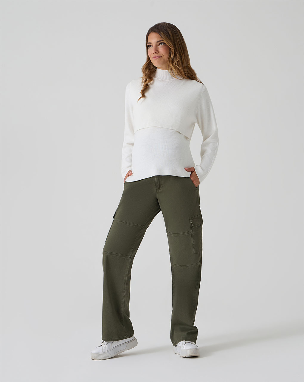 Lupetto tricot bianco premaman