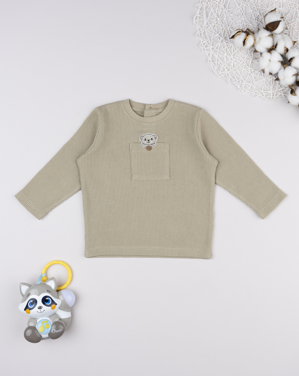 T-shirt waffle marrone bimbo