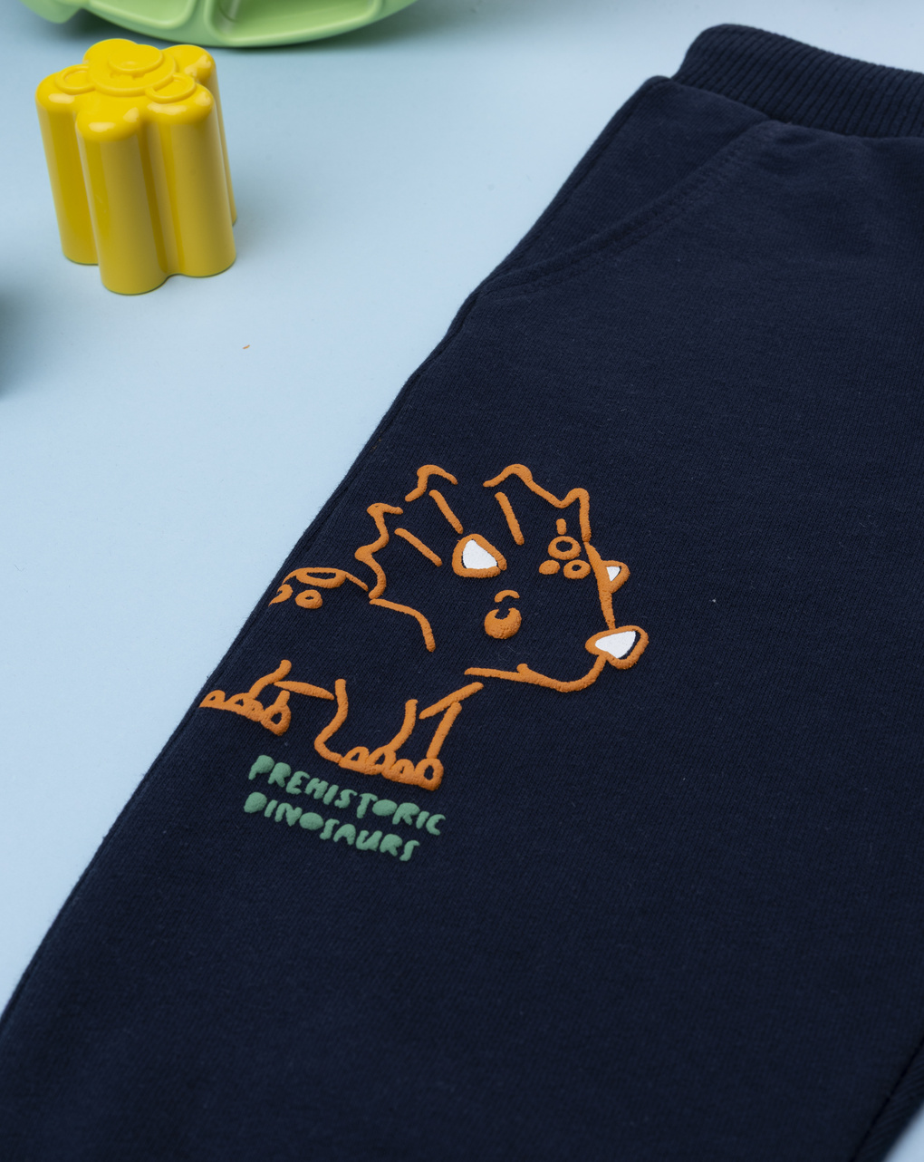 Pantalone bimbo blu stampa in rilievo