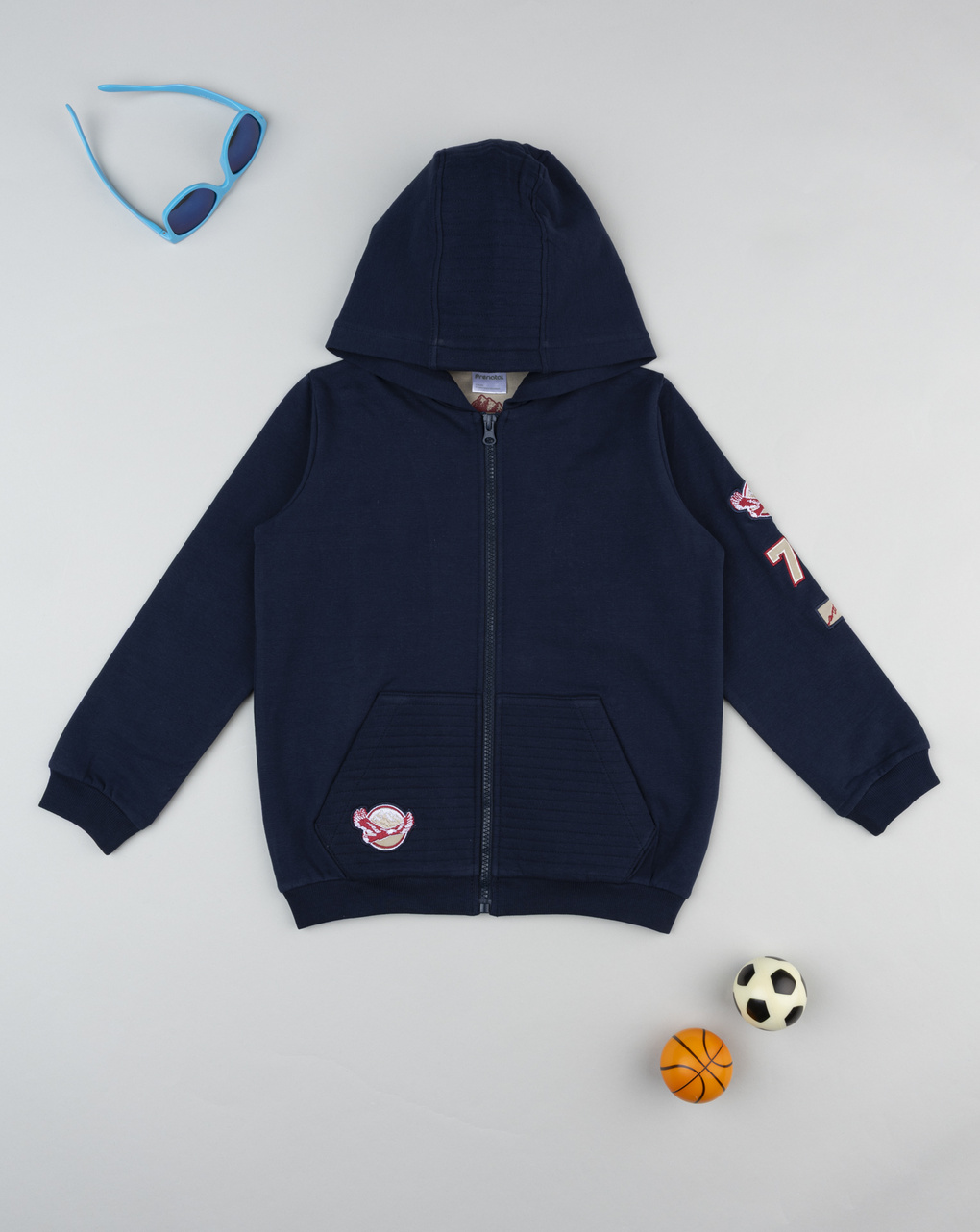 Felpa bambino blu con patch