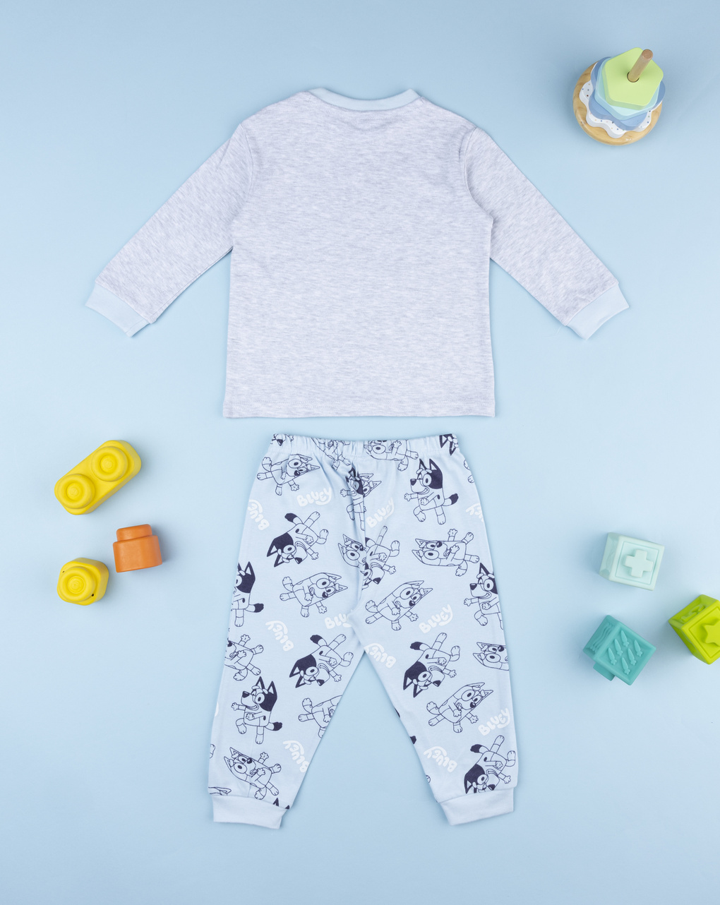 Pigiama due pezzi bimbo grigio blue