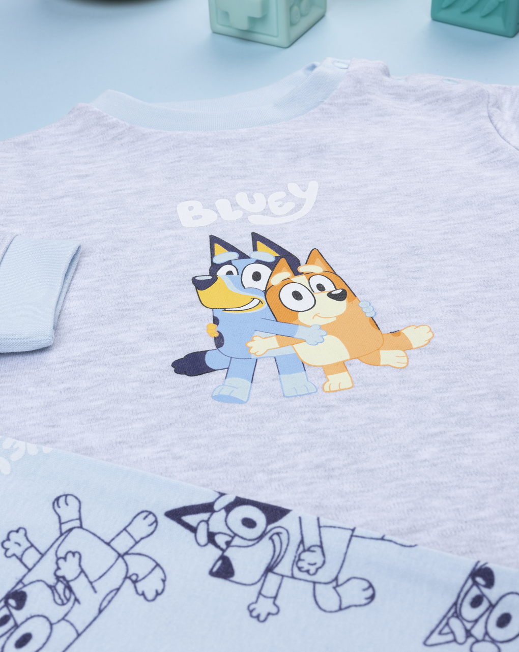 Pigiama due pezzi bimbo grigio blue