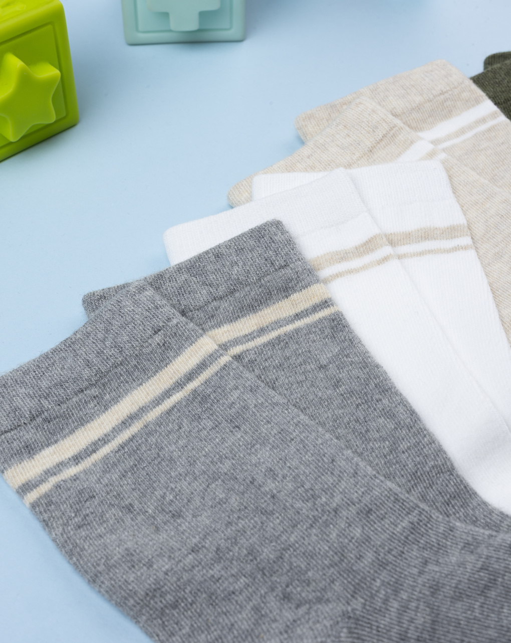 Pack 4 gambaletti bambino riga contrasto