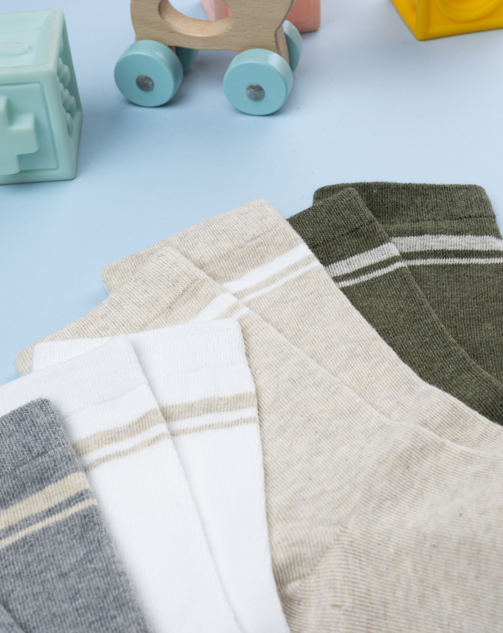 Pack 4 gambaletti bambino riga contrasto