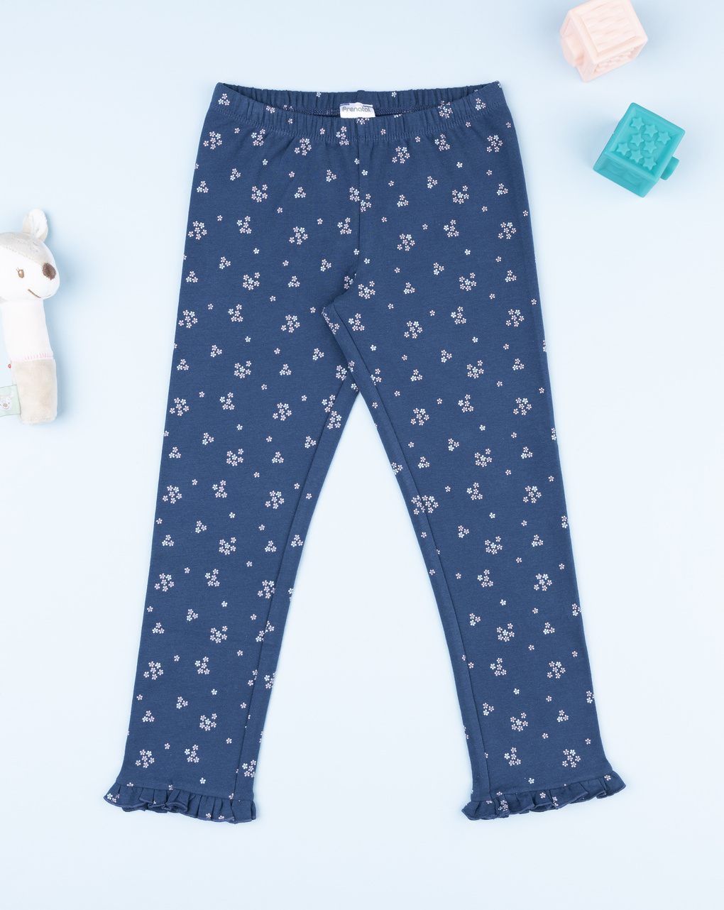 Legging bambina blu micro fiori