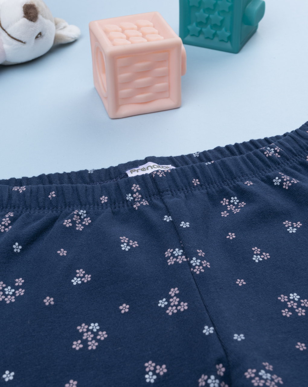 Legging bambina blu micro fiori