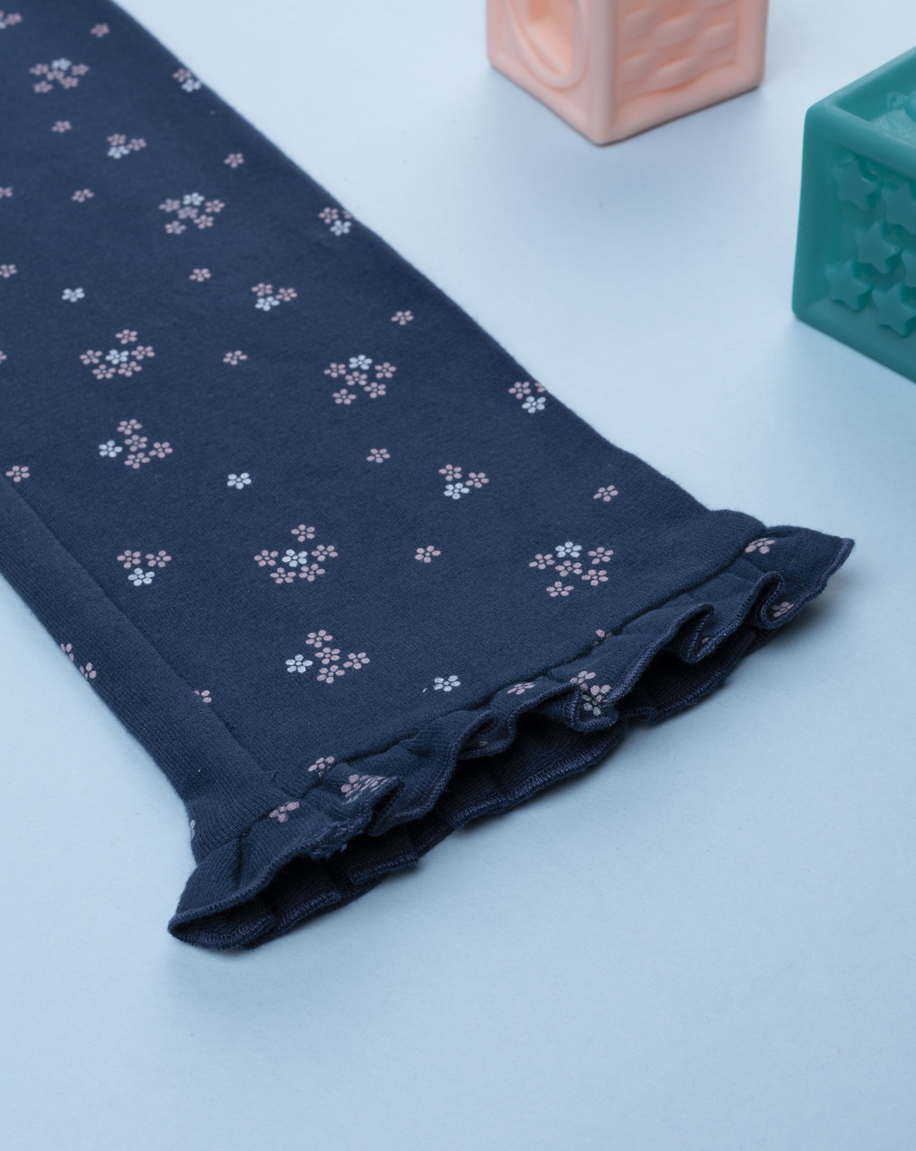Legging bambina blu micro fiori