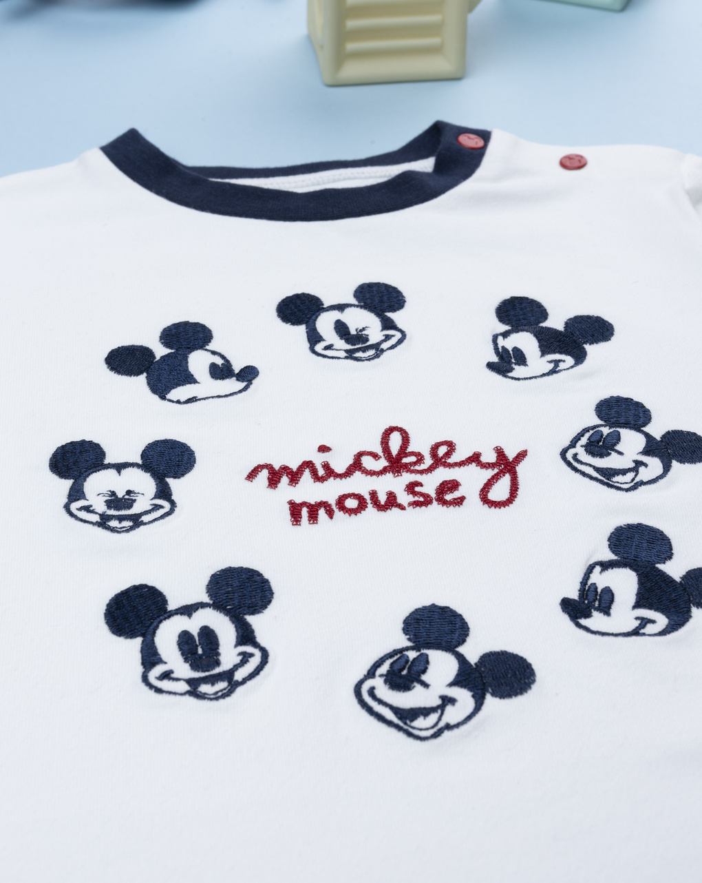 T-shirt bimbo bianca mickey mouse
