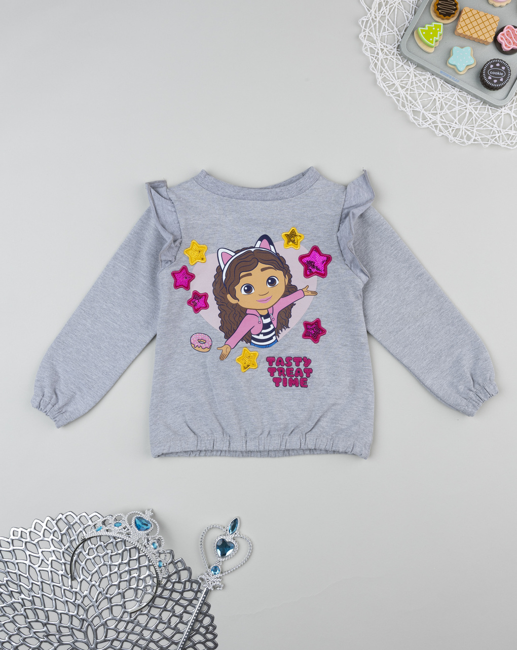 Felpa grigia bambina gabby