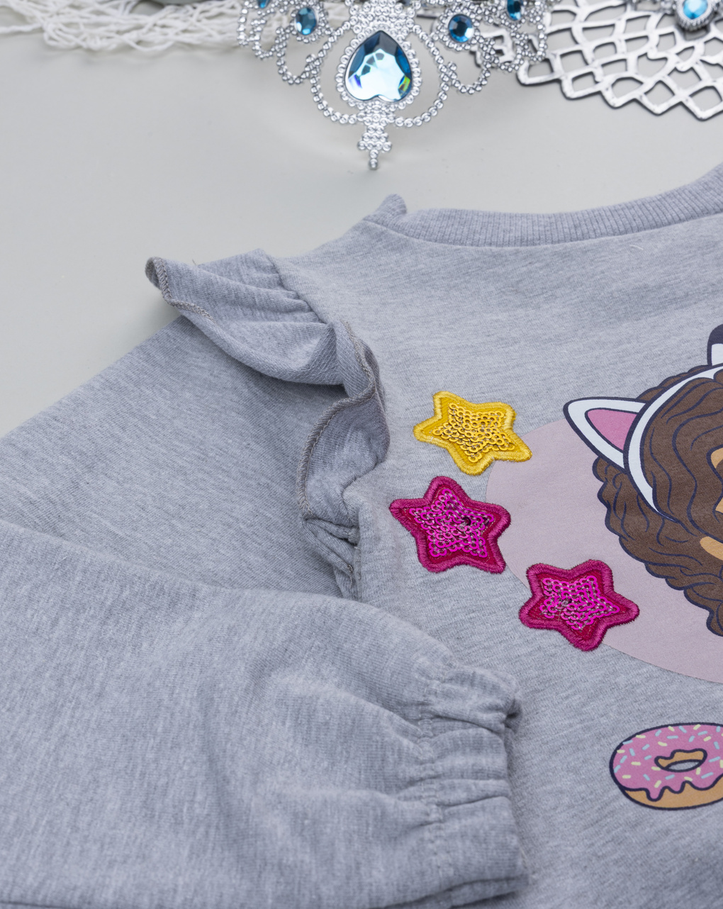 Felpa grigia bambina gabby