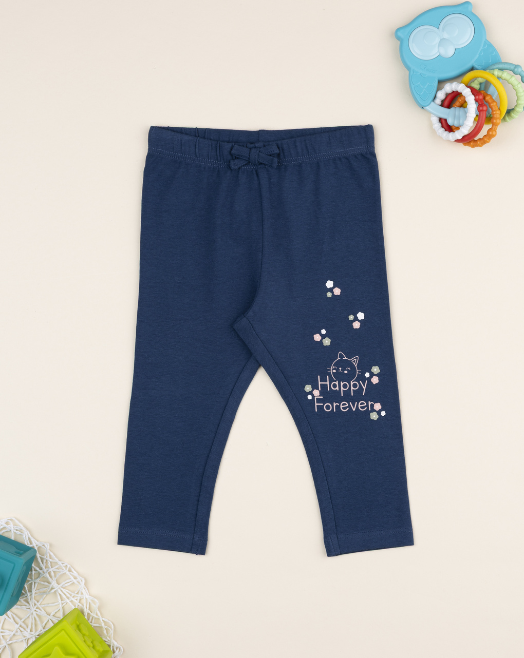 Legging bimba blu stampa gattino