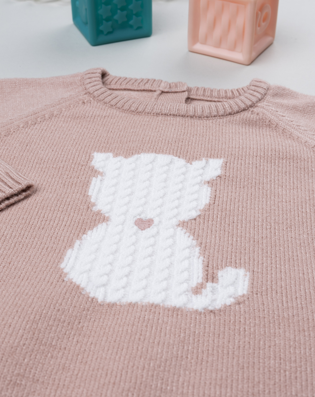 Maglione bimba rosa "gattino"