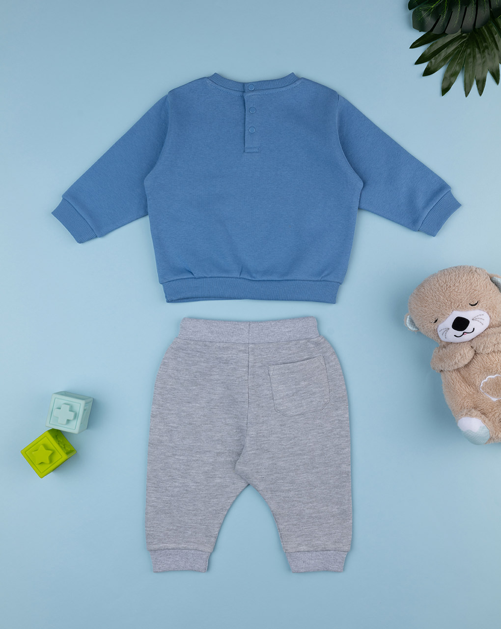 Jogger bimbo blu/grigio orsetti