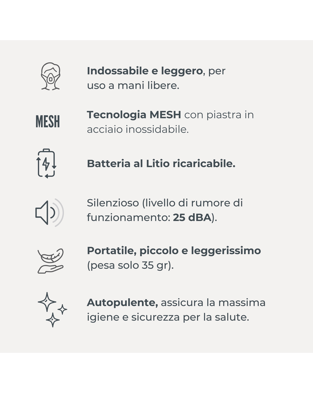 Aerosol indossabile con tecnologia mesh - nuvita