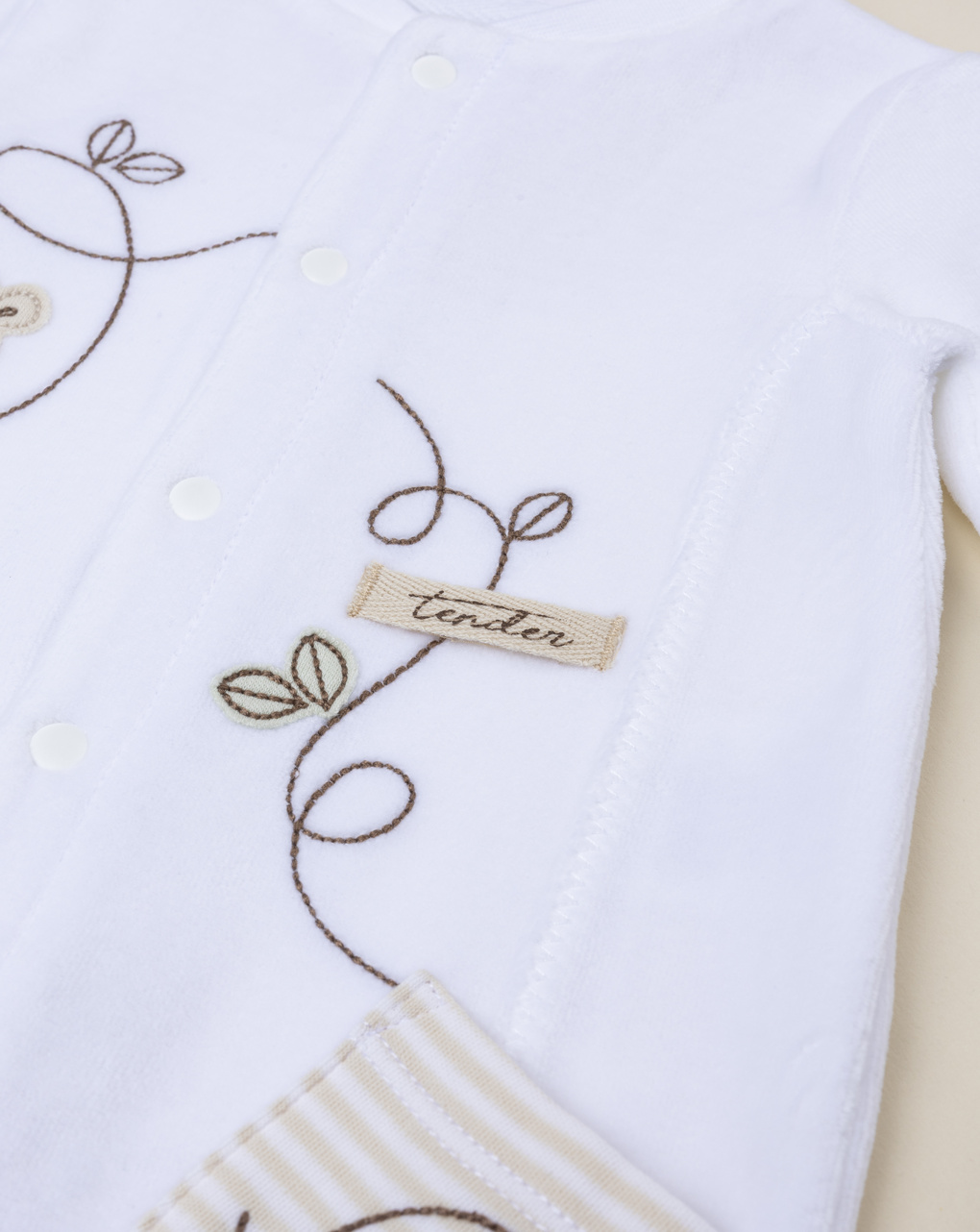 Tutina neonato bianca patch orsetti