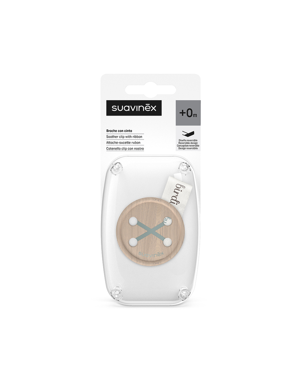 Clip tessuto birdies verde - suavinex