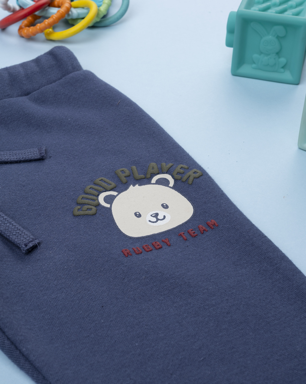 Pantalone felpato blu bimbo