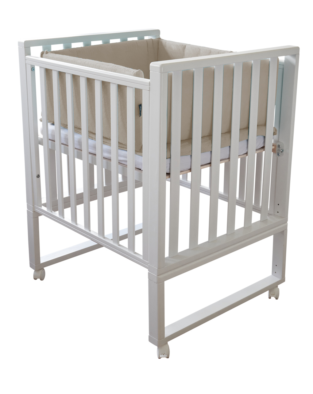 Letto infinito bianco c/tessile muslin sabbia - italbaby