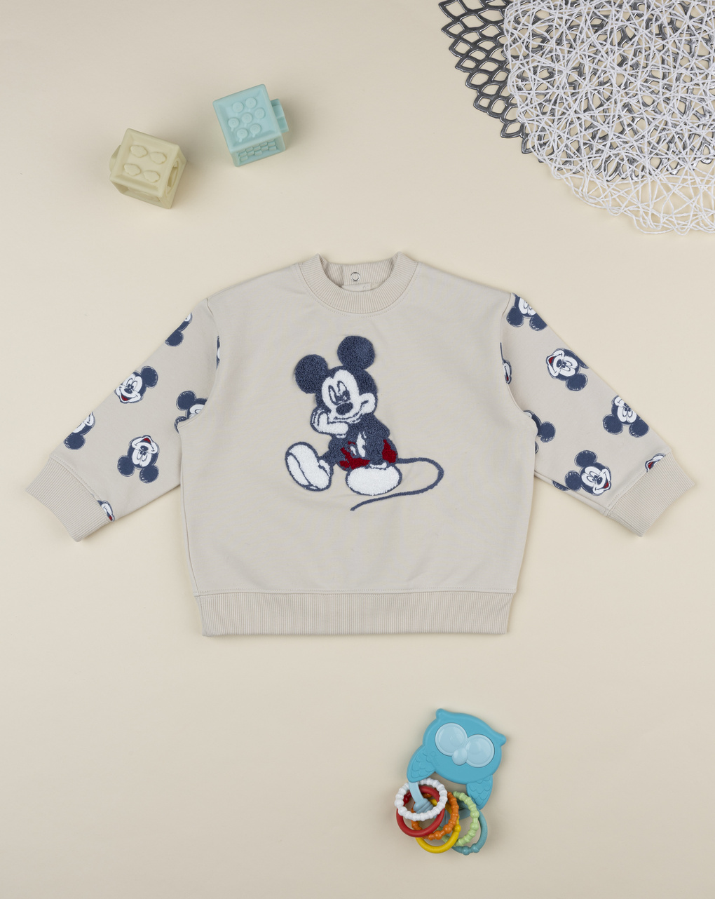Felpa bimbo beige mickey mouse