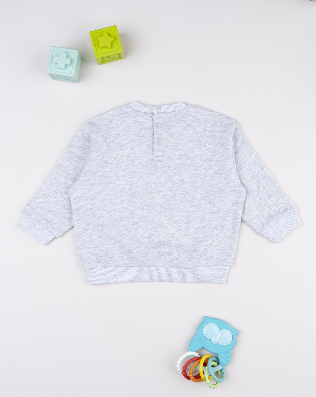 Felpa bimbo grigia stampa "smile everyday"