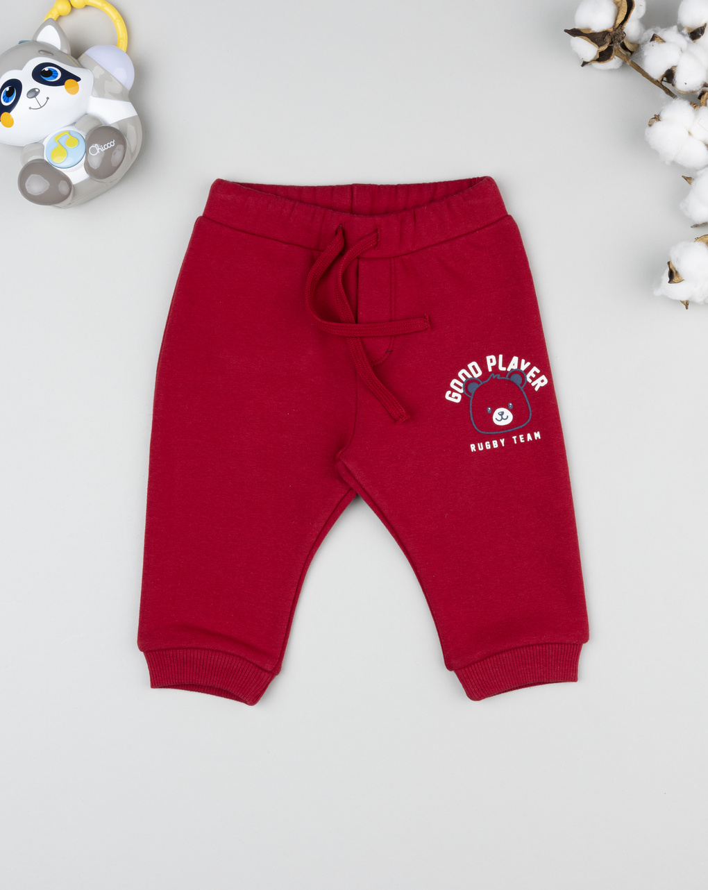 Pantalone bimbo bordeaux con stampa