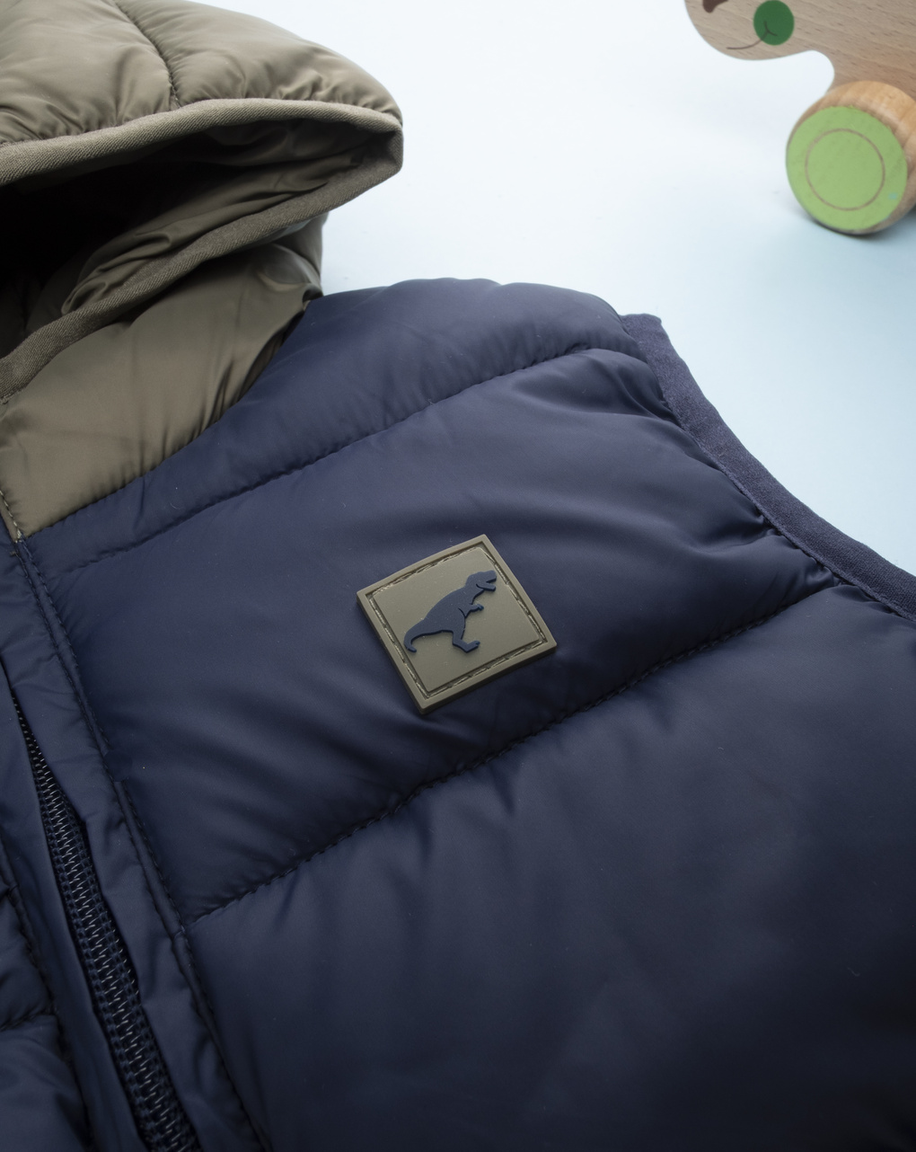 Gilet bimbo blu/verde materiale riciclato